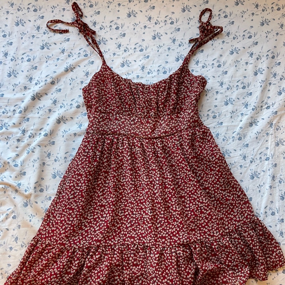 Princess polly red floral mini dress